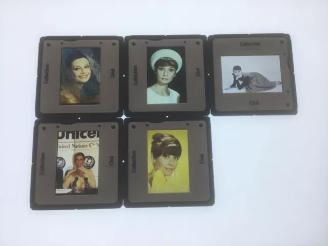 Lot De 5 Diapositives De Presse Slides Audrey Hepburn L50