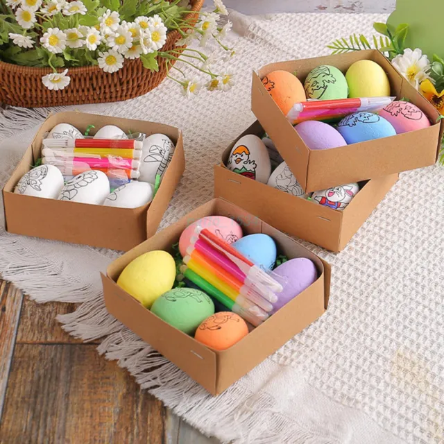 SALE - Easter Hand Painted Eggs 2024 Cartoon Bunny Foam Eggs Kids Handmade Gifts
