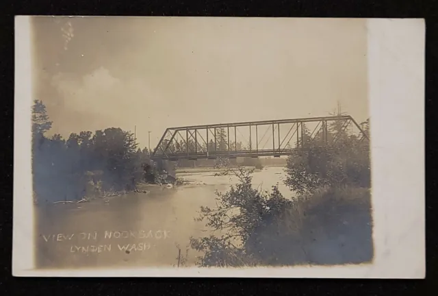 RPPC, Rare!!! Bridge Over Nooksack River.  Lynden, Washington. 1910's.