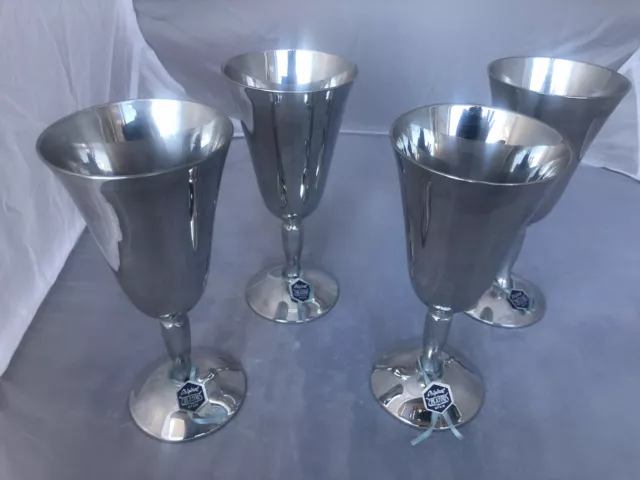 Original Plator Silverstone Water Goblets, Set Of 4, Made In Spain