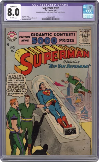Superman #107 CGC 8.0 RESTORED 1956 4311865020