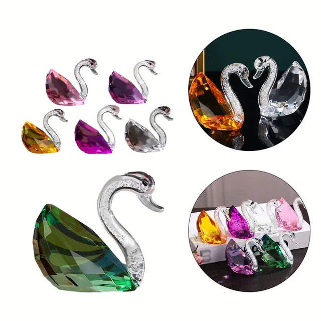 Élégant ornement en cristal en forme de cygne décoration de maison élégante