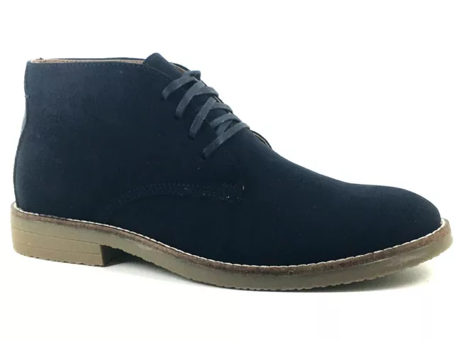 FIND. MENS UK 6 EU 39 Navy Blue Faux Suede Lace Up Desert Chukka Boots ...