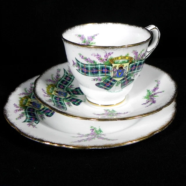 Juego de platillo de taza de té plato pequeño MACKENZIE Royal Stafford serie tartan hueso China