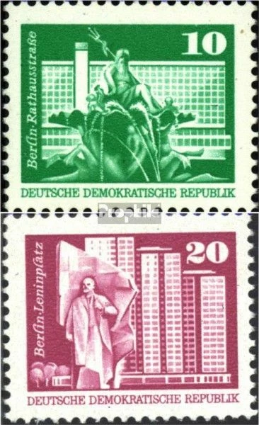 DDR Briefmarken 1967 'Bedeutende Bauten': Komplettsatz 1245-1250 Postfrisch ** (MNH)