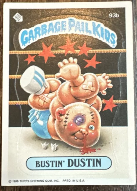 1986 Topps Garbage Pail Kids Card #93b BUSTIN’ DUSTIN Original 3rd Series OS3