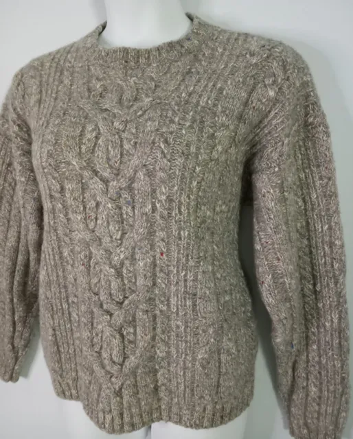 WOOLRICH Vintage Sweater Womens Lg Wool Blend Pullover Gray Chunky Knit Unisex