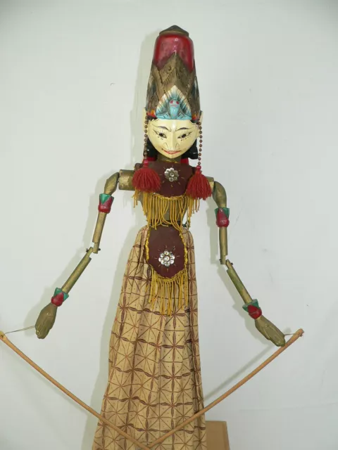 Wayang Golek Indonesien Stabpuppe Puppe antik Asien Marionette Holzpupppe .