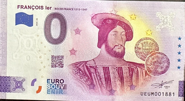 Billet 0 Euro Francois 1Er 1515-1547 Roi De France   2023 Numero  Radar  1881