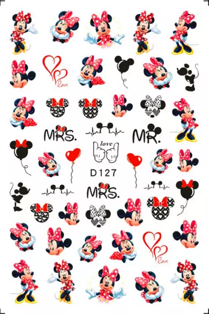 Nail Art Stickers Transfers Self Adhesive Mickey Mouse Minnie Mouse Stickers 127