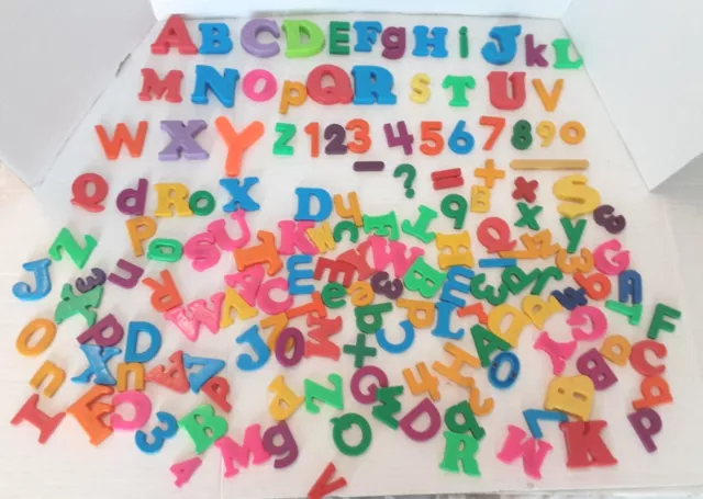 LOT 154 MIXED Color Plastic Magnetic Fridge Alphabet Letters