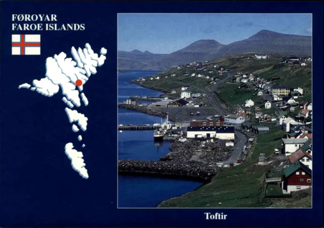 Postcard Faroe Islands Färöer-Inseln Færøerne Føroyar Postkarte Toftir color AK
