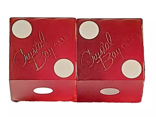Dice Crystal Bay Club Casino Crystal Bay NV 1 Pair(2-Dice) 19mm Red Frosted