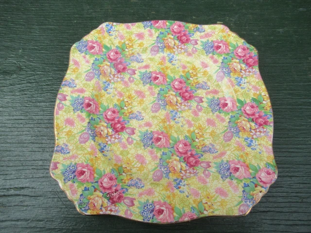 Vintage Royal Winton Grimwades Chintz WELBECK 7+" Square Plate