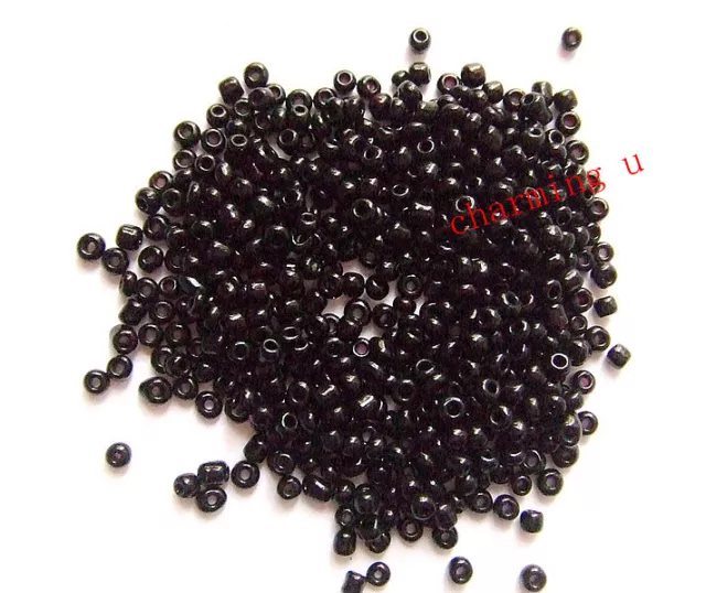 15gr  perline conteria in vetro  3mm  8/0 colore nero