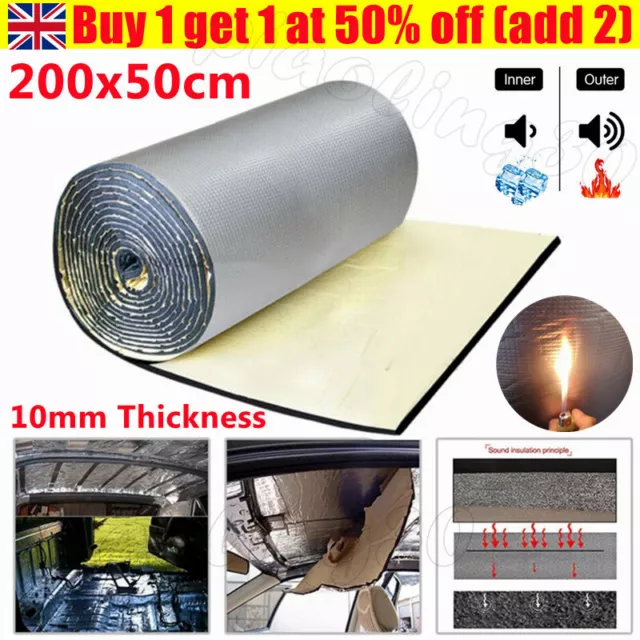 10mm Sound Deadening Mat Car Firewall Heat Shield Thermal Insulation Proofing (-