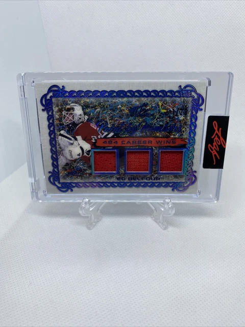 2022 Leaf Art Of Hockey ED BELFOUR Paint By Numbers Triple Patch Navy 1/20