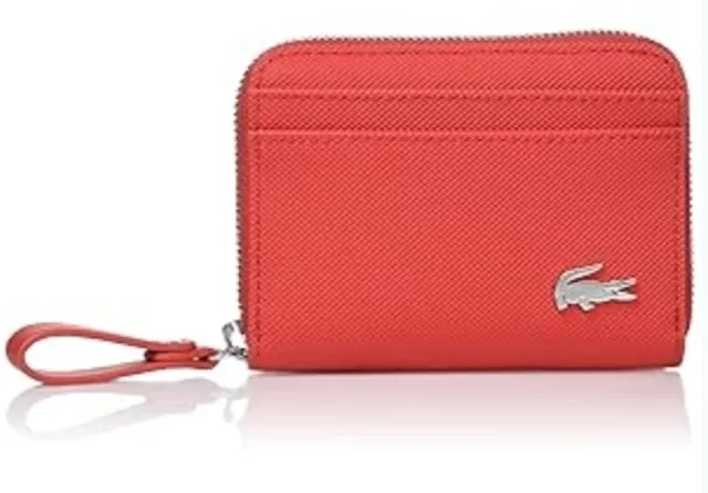 Lacoste Women's Daily Lifestyle Zip Coin Wallet, Haut Rouge, One Size