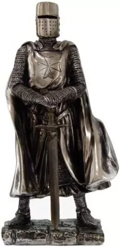 PTC 7 Inch Crusader Armored Knight with Large Sword Statue Figurine