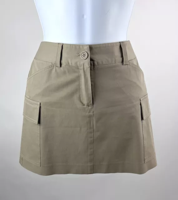 Women's Theory Beige Tan Rina Honey Cargo Pocket Mini Skirt Size 0