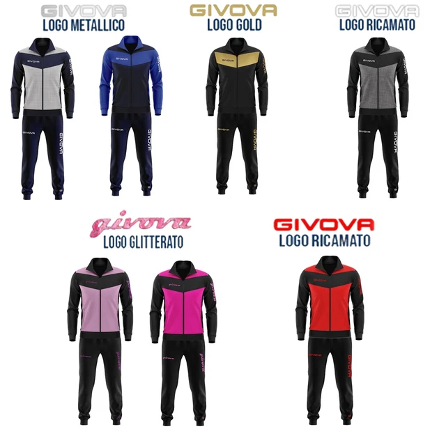 Tuta Uomo Donna Givova Fitness Allenamento Sport Pantalone Giacca Zip Sportiva
