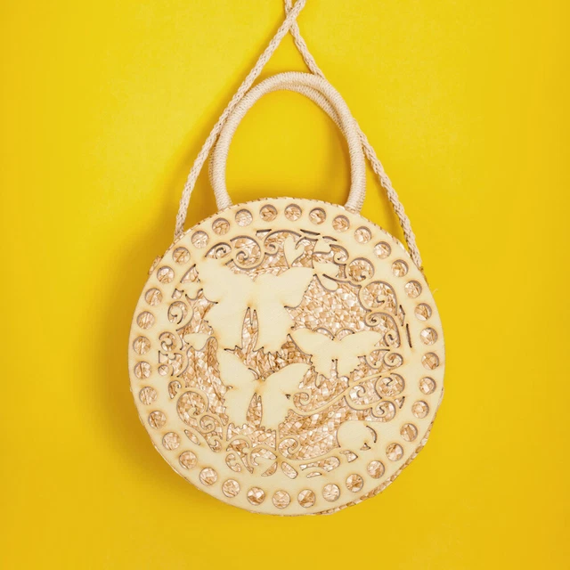 4 Pcs Basket Shaper Crochet Bag Base Round Wooden Bottom Miss 2