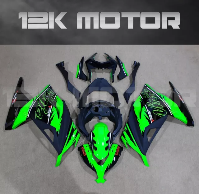 Green Black Fairing Kit Fits KAWASAKI NINJA300 NINJA 300 Bodywork 28