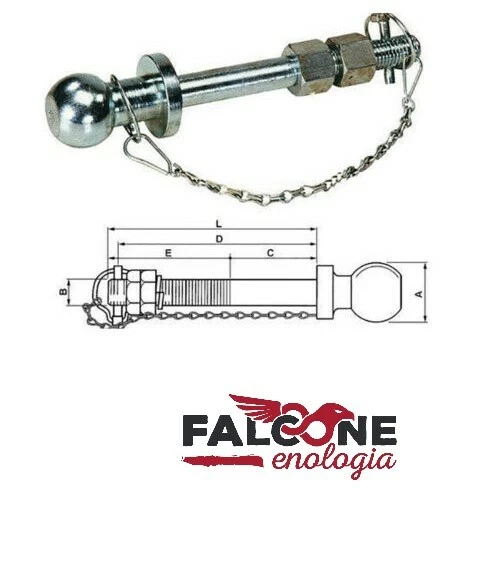 Testa Sferica Gancio Traino 50 Mm – Portata 3.5 Tonnellate, Ricambio Universale - 2