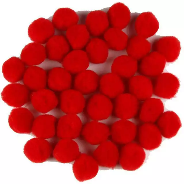 Touch Of Nature 1" Pom-Poms 40/Pkg Red 684653620084