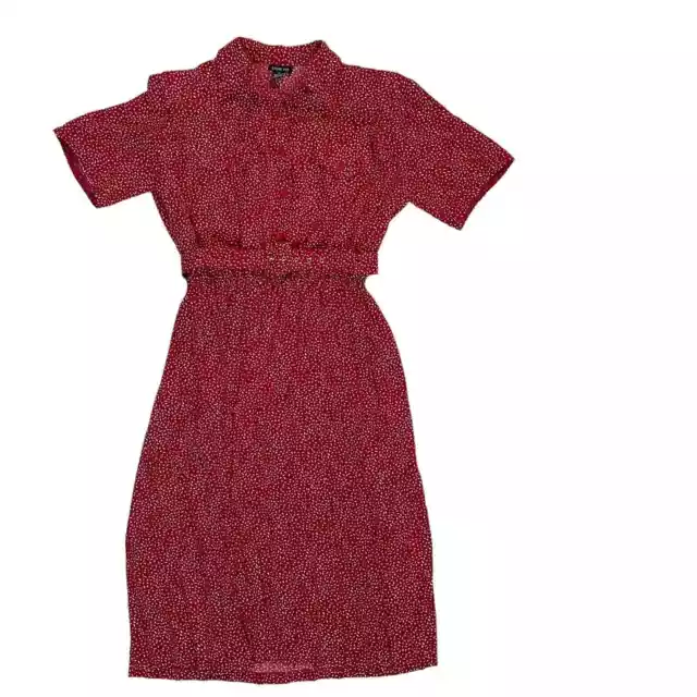 LESLIE FAY VINTAGE Midi Dress Red Pleated w/ Belt Size 14 $24.99 - PicClick