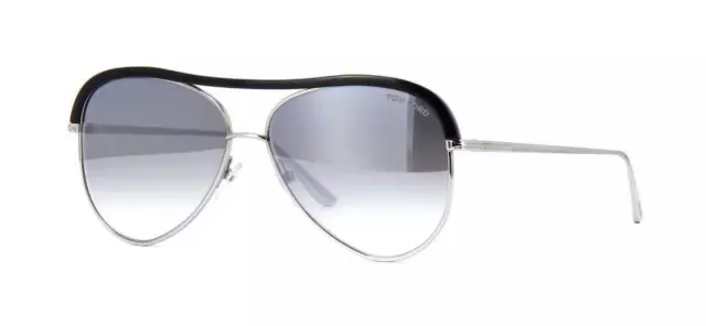Tom Ford SABINE-02 TF606 18B Shiny Rhodium Mirror Sunglasses Sonnenbrille 60mm
