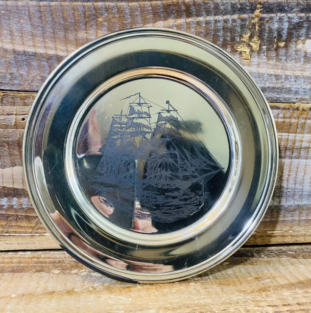 Vintage 1972 S. Kirk & Son Sterling Silver U.S.S. Constellation Plate 96 Grams