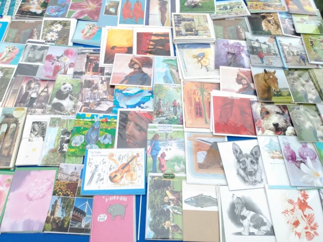 New High Quality Job Lot 250 Plain Greetings CARDS (The Arts) Ref NBB8