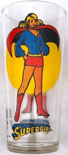 Vintage 1976 DC Comics Supergirl Pepsi Collector Series Glass Cup - NICE!