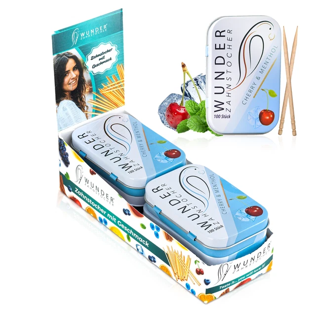 Paquete de 6 palillos de dientes Wunder cereza mentol DS