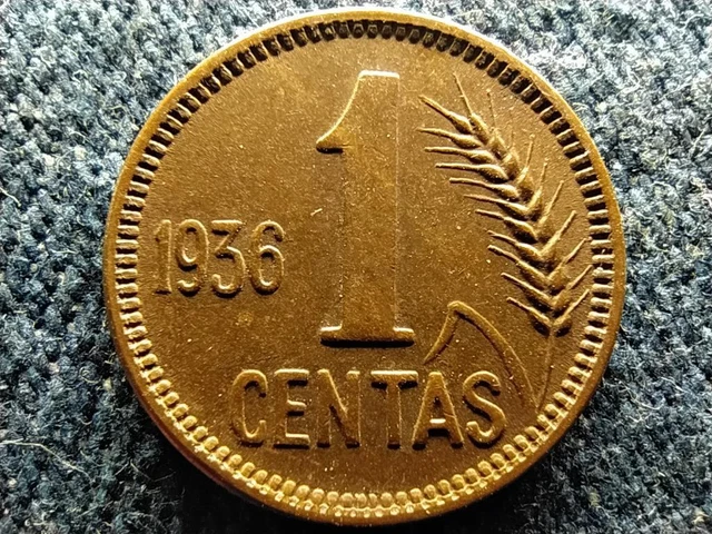 Lithuania 1 Centai Coin 1936 Lithuania 1 Centai Coin 1936