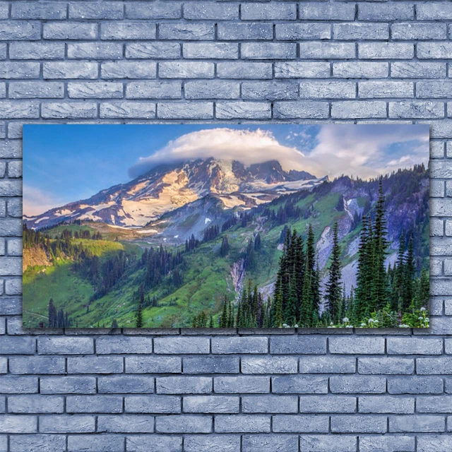 Tableau Image Impression sous verre 140x70 Nature Chute D'eau Forêt