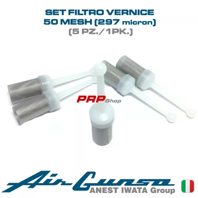 Set Filtro Vernice 50 Mesh (297 Micron) n. 5 pz. per Air Gunsa AZ3 HTE2 W2KIT06