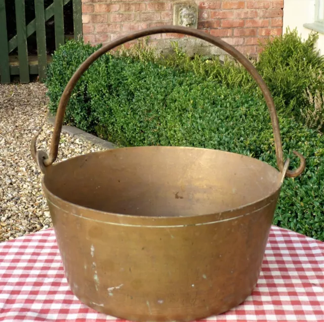 Antique Brass cauldron cooking pot jam pan Kitchen display prop