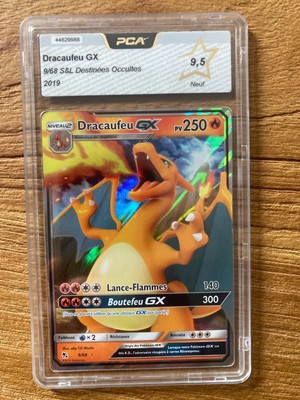 Dracaufeu GX 9/68 PCA 9,5 Destinées Occultes SL11.5 - Carte Pokémon FR