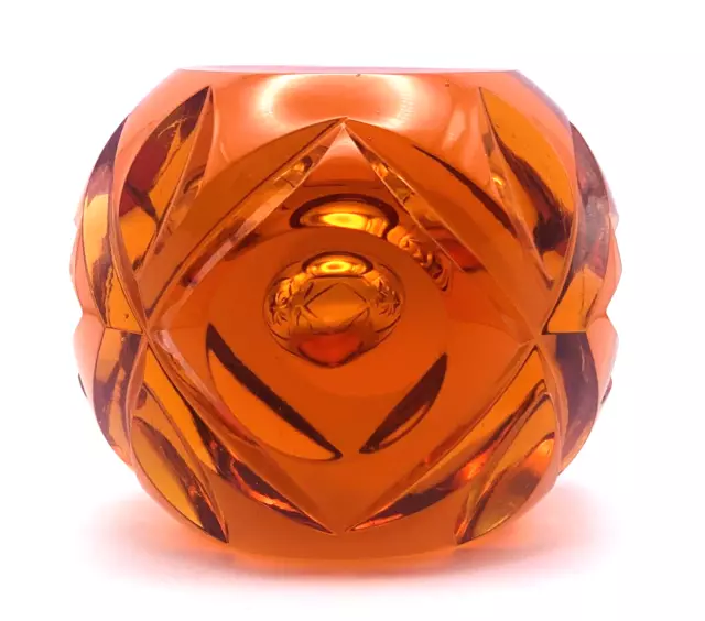 Whitefriars Full Lead Crystal Gold Glass Paperweight Pattern Number C671