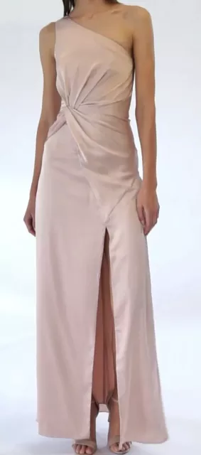 jarlo rose BNWT one shoulder maxi dress with Slit bridesmaid Uk 10 RRP £105!