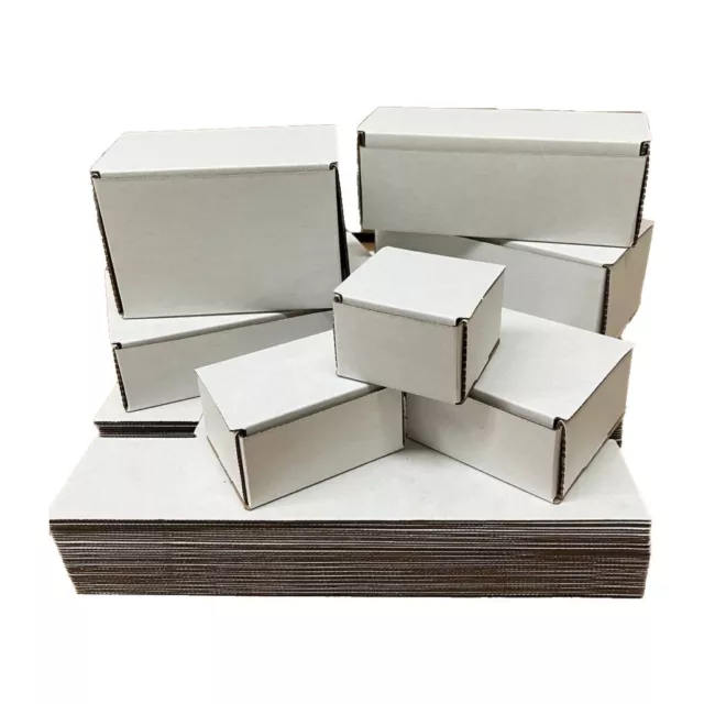 50 3x3x2 White Corrugated Cardboard Boxes Packing Shipping Mailing Box
