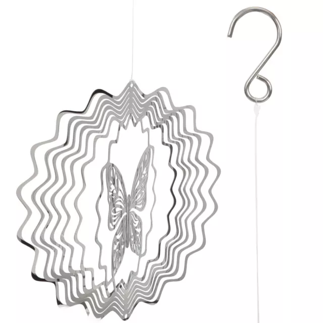 Wind Spinner Wooden Spiral Mobile Garden Ornament - Dolphin