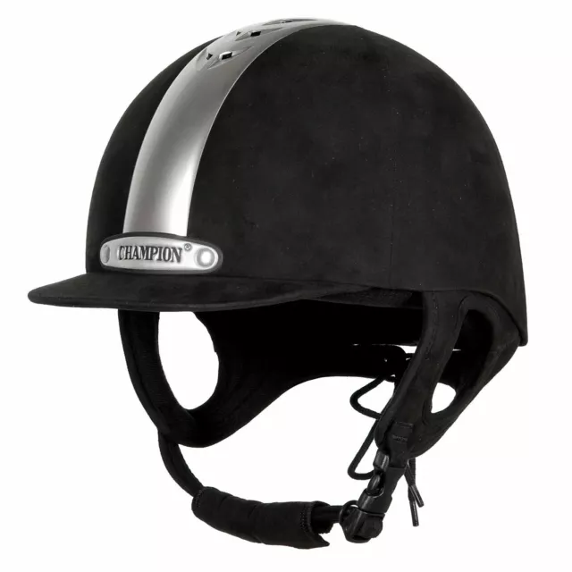 Champion Ventair Riding Hat - Low Profile PAS015 Fixed Peak Helmet Black Navy 3
