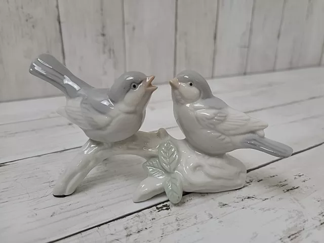 Vintage Otagiri Two Birds on a Branch Figurine Japan OMC Grey/Blue