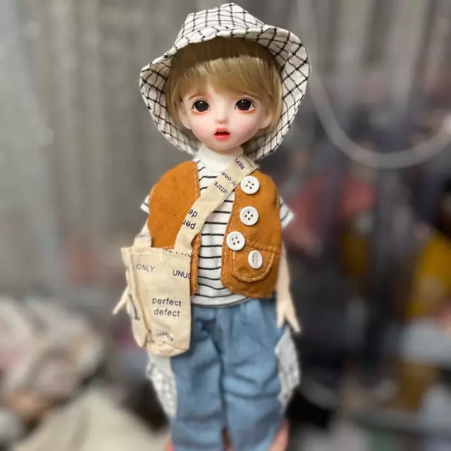 Ball Jointed Kids Gift Full Set 1/6 BJD Doll Cute Girl Eyes Dress Makeup