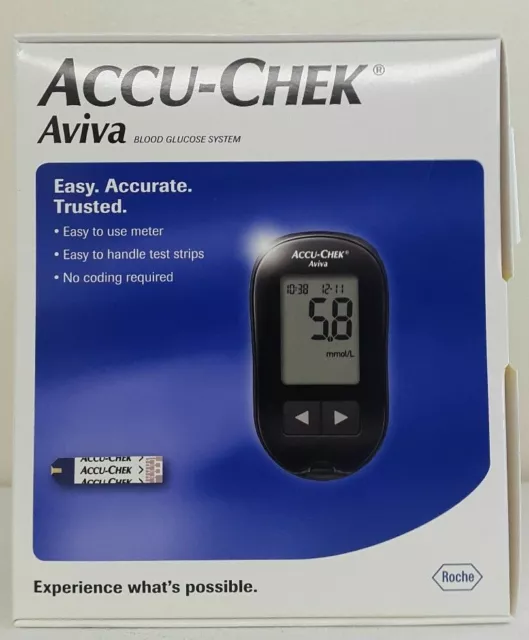 Accu Chek Aviva Sangre Glucosa Diabético Prueba Monitor / Metro / Sistema +