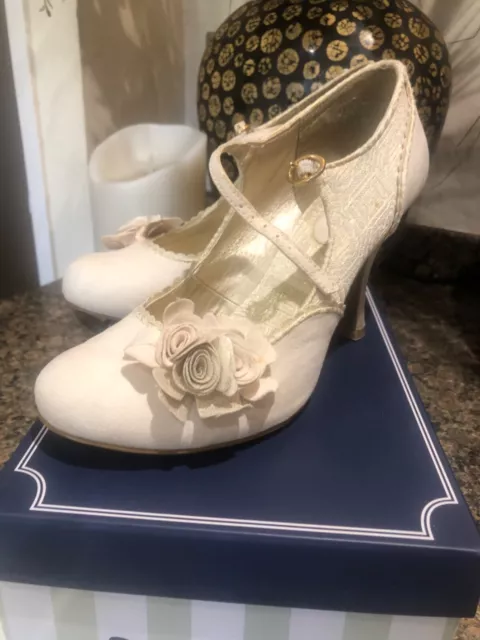RUBY SHOO 8 heels gold cream wedding races shoes 20.00 PicClick UK