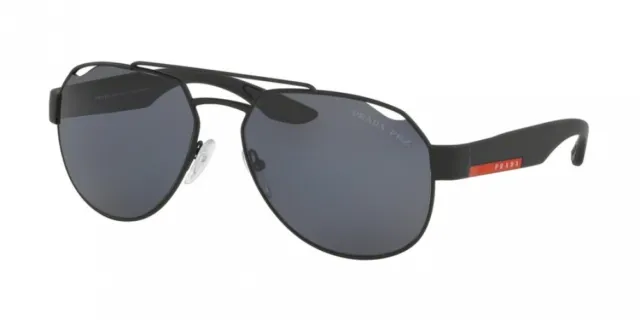 NEW Prada Linea Rossa 57US Lifestyle Sunglasses DG05Z1 Black 100% AUTHENTIC